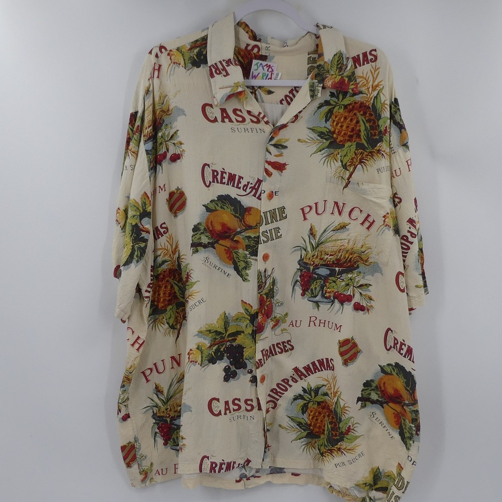 Vintage Jams World French Fruits‎ Liquor Hawaiian Shirt Men's XXL